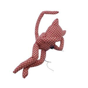 Vintage Stuffed Cat Pin Cushion, Country Shelf Sitter